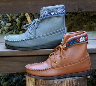 (image for) Women's Deerskin Princess Moccasin Boots (Size: 6 / Gray)